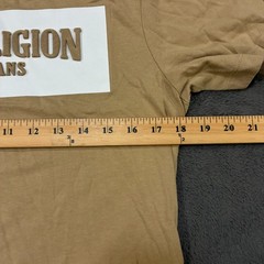 True Religion Beige Spell Out Logo Graphic Casual Streetwear T Shirt Mens Size S