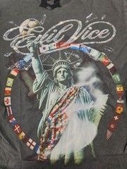 EVIL VICE “WORLD CUP” FIFA THEME MEN’S SIZE XL BLACK WASH BNWT & BAG $100