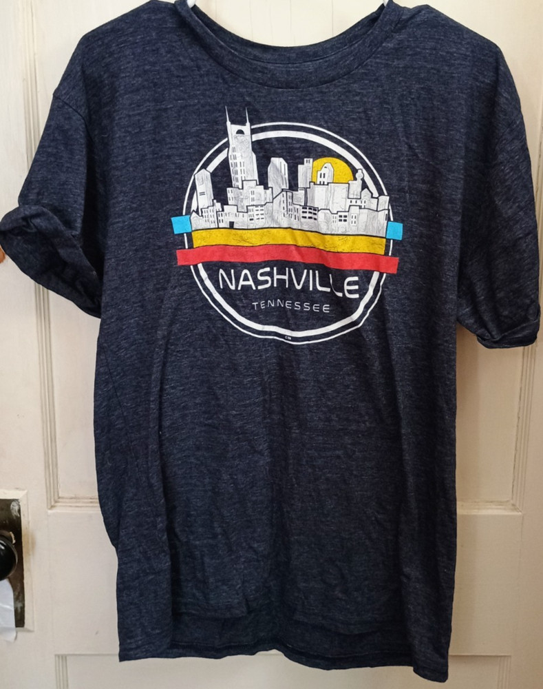 Nashville Tennessee T Shirt Blue 84 Graphic Tee Soft Tri Blend Adult Medium