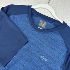 Greg Norman Tasso Elba Shirt Mens XL Blue Performance Space Dye Raglan Tee