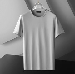 Ice Silk T-shirt Men’s Short Sleeve Solid Summer Thin Quick Drying Elastic Modal