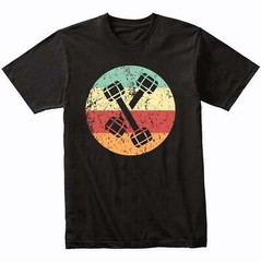 Dumbbell Weights Icon Retro Fitness Weightlifting T-Shirt – Retro Colors