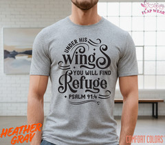Unisex Psalm 91:4 Bible T-Shirt, Men T shirt,Women T shirt Gift Christian Top