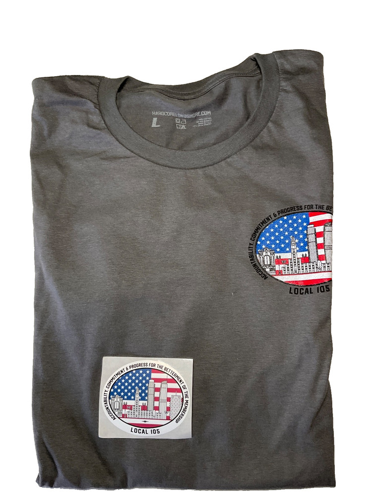 SMART Sheet Metal Workers T-Shirt, So Cal Local 105 Size L, New Cond w/ sticker