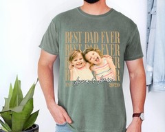 Custom Photo Dad Shirt Personalized Portrait Tee, Grandpa Gift