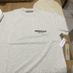 Essentials Fear of God Men’s Gray Cotton Logo Graphic Crewneck Tee Size S