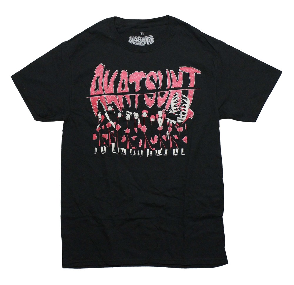 Naruto Shippuden New Adult T-Shirt – Akatsuki ClanCloud Robes Symbols Back