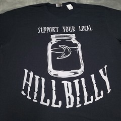 Support Your Local Hillbilly Moonshiner Funny Moonshine Medium Black Shirt New