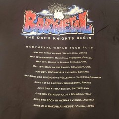 Babymetal The Dark Knights Tour Tee Size L Official Merchandise