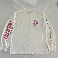 Primitive Dragon Ball Super Goku Black White Long Sleeve Graphic Crew Neck Tee M
