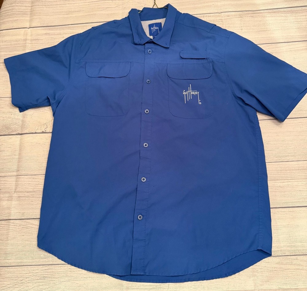 Guy Harvey Men’s Short-Sleeve Vented Moisture-Wicking Performance Fishing Shirt