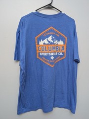 E1 Columbia Men XXL L Shirt Blue Outdoor Hiking Mountain Sportswear