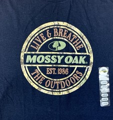 Mossy Oak Live & Breathe Outdoors Est. 1986 T-shirt Large Blue Staghorn Creek
