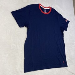 Polo Ralph Lauren Men’s Size Large Contrast Collar Navy Blue / Red T Shirt