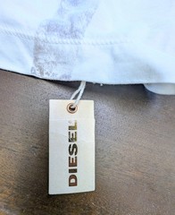DIESEL Mens Graphic T-Shirt XXL NWT Off White Geometric Abstract Cotton Tee 2XL
