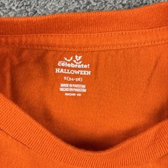 Way To Celebrate Halloween Pumpkin Shirt Men’s Size S 34-36 Orange