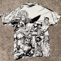 Vintage Marvel X-Men All Over Print Tshirt Wolverine Beast Storm Large Jim Scott