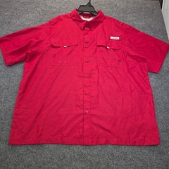Habit Mens Fishing Shirt 2XL Red Short Sleeve Outdoor Campcore UPF 40+ Hike Gorp
