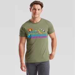 Stand Up For Science Mens T Shirt Funny Anti Conspiracy Vaccines Climate Tee