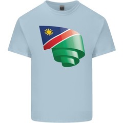 Curled Namibia Flag Namibian Day Football Mens Light Cotton T-Shirt
