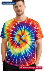 Tie Dye Shirts for Men, Short Sleeve Mens Tie Dye Shirts, Mens Rainbow Tie Dye