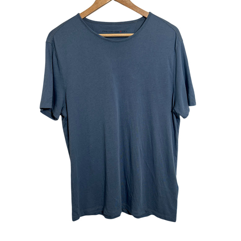 John Varvatos Short Sleeve T Shirt Mens M Blue Round Neck Cotton Modal