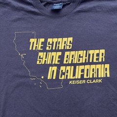 Keiser Clark Shirt XL Brown The Stars Shine Brighter In California Tee USA