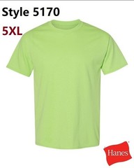 Hanes 5170 5XL EcoSmart Crewneck Short Sleeve Tee Pit to Pit 31″ Unisex Lime