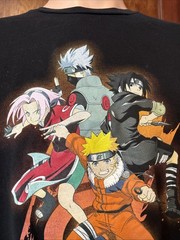 Naruto Squad 7 Character Logo Black Tee T-shirt Mens Sz 2XL