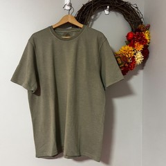 Common People Mens Ottomon Woven Shirt Top Crew Neck LARGE Sage Green