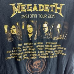 Megadeth New World Order T Shirt XL Extra Large Dystopia Tour 2017 Back Print