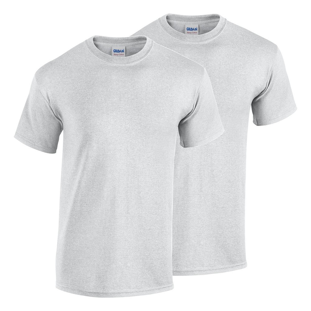 2 Pack Gildan Men’s Heavy Cotton Short Sleeve Crew Neck Classic Fit T-Shirt