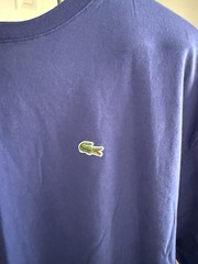 Lacoste 4XL Royal Blue Pima Cotton Crew Neck T Shirt Embroidered Crocodile Logo