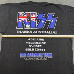 KISS Farewell Tour Australia 2001 Vintage T Shirt Mens Large Band Tee Music