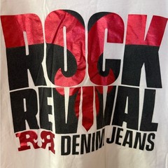 Rock Revival Logo Tee mens sz XL short sleeve white black red foil