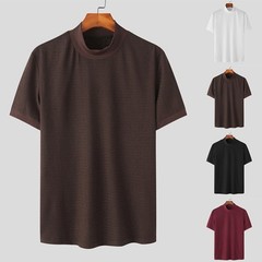 Mens KnitwearT-Shirts Mock Neck Sweater T-Shirt Turtleneck Undershirt