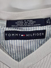 Tommy Hilfiger Men’s White Ribbed V-Neck Tee Size XL #preppy #business casual