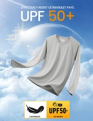 Men’s UPF 50+ Sun Protection UV Shirts Long Sleeve Quick Dry Summer Casual Tops