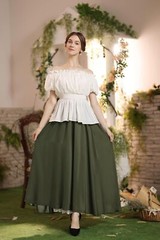 Maxi Long Renaissance Skirts for Women Double Layered Ren Faire Costume Garde…