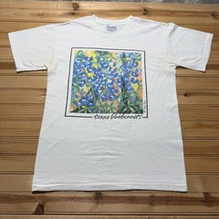 Vintage 1995 Texas Bluebonnets Wildflower Floral Art Graphic T-Shirt USA Medium