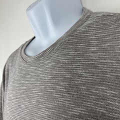 Tasso Elba Island Grey Striped UPF Sun Protect Men Extra Large Rayon Casual Tee