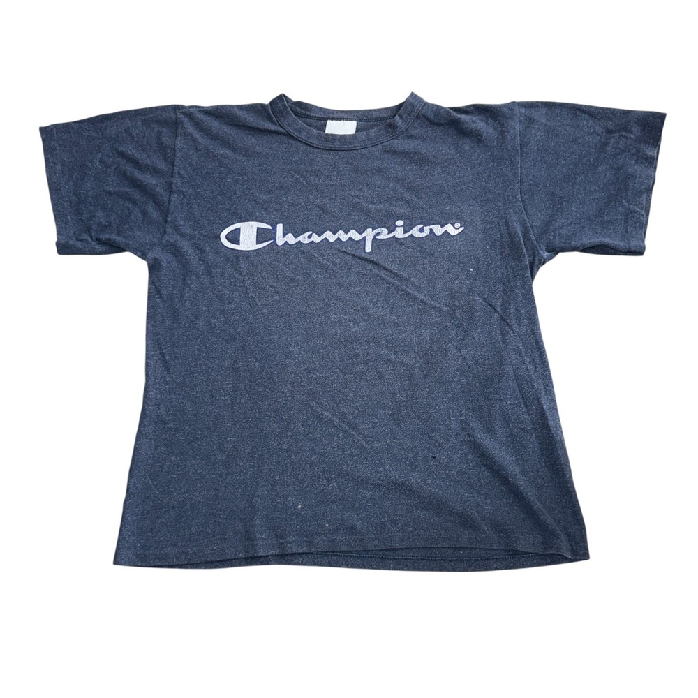 Champion Mens T Shirt Blue Single Stitch 90s Retro Size Medium