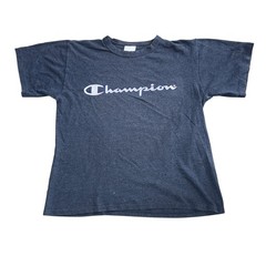 Champion Mens T Shirt Blue Single Stitch 90s Retro Size Medium