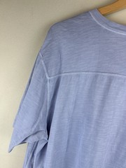 Orvis Mens Sz L Light Blue Slub Knit V-Neck Short Sleeve Tee Soft Cotton Peru
