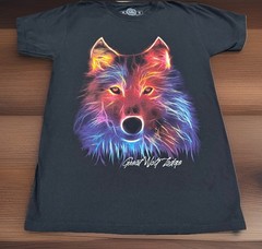 Men’s SZ Small The Duck Company Great Wolf Lodge T-shirt Neon Wolf & Black