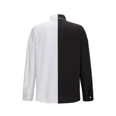 Men Black White Shirt Casual Slim Shirts Long Sleeve Button Down Top Blouse