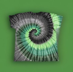 *New* 2XL – Sm Handmade Tie Dye, Lime Graphite Spiral, Crew or V-Neck