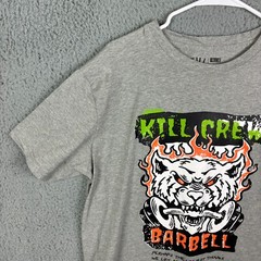 Kill Crew T-Shirt Men’s XL Gray Barbell Demons Weight Lifting Training MMA