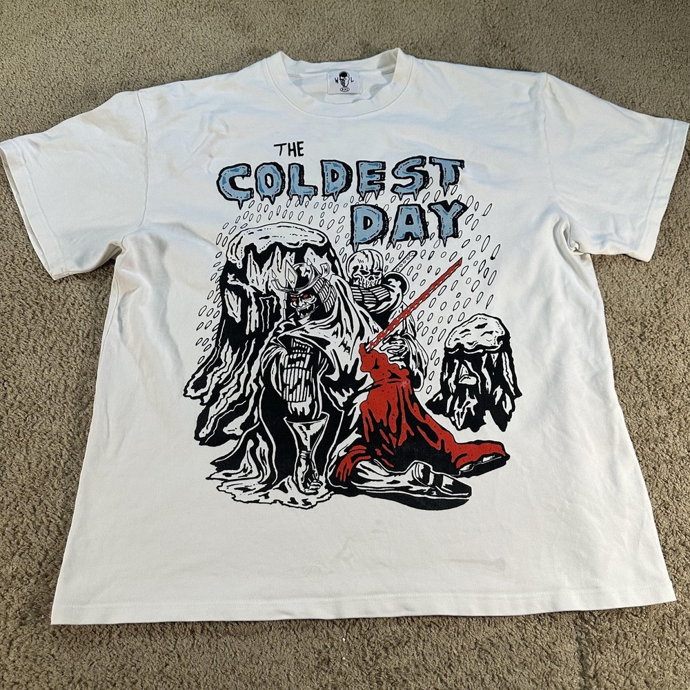Warren Lotas Shirt Mens 2XL White The Coldest Day Graphic Tee Horror USA