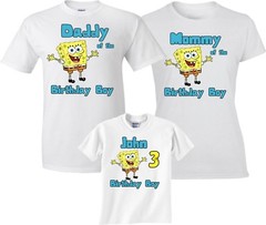 SpongSquare Birthday boy Birthday Family Funny Cute matching T-Shirts